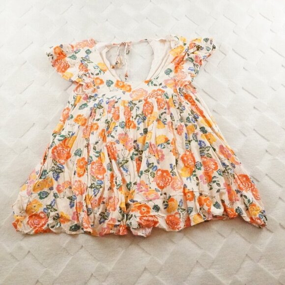Storia Romper Womens Small Floral Multi Color V-Neck Short Sleeve - Picture 1 of 11
